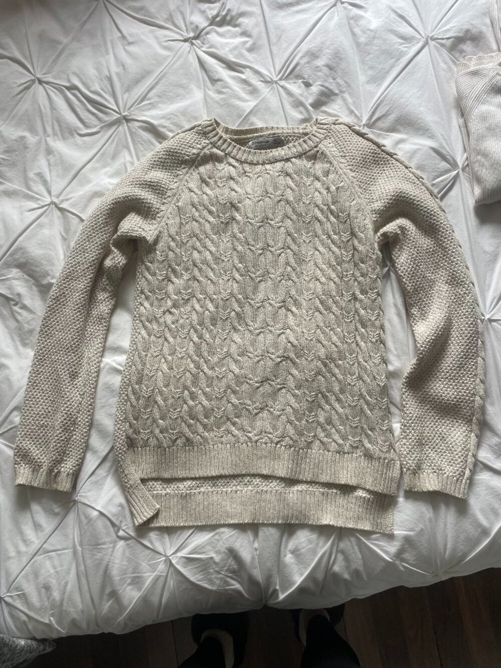 Stradivarius Cream Ecru Cable Knit Sweater size S
